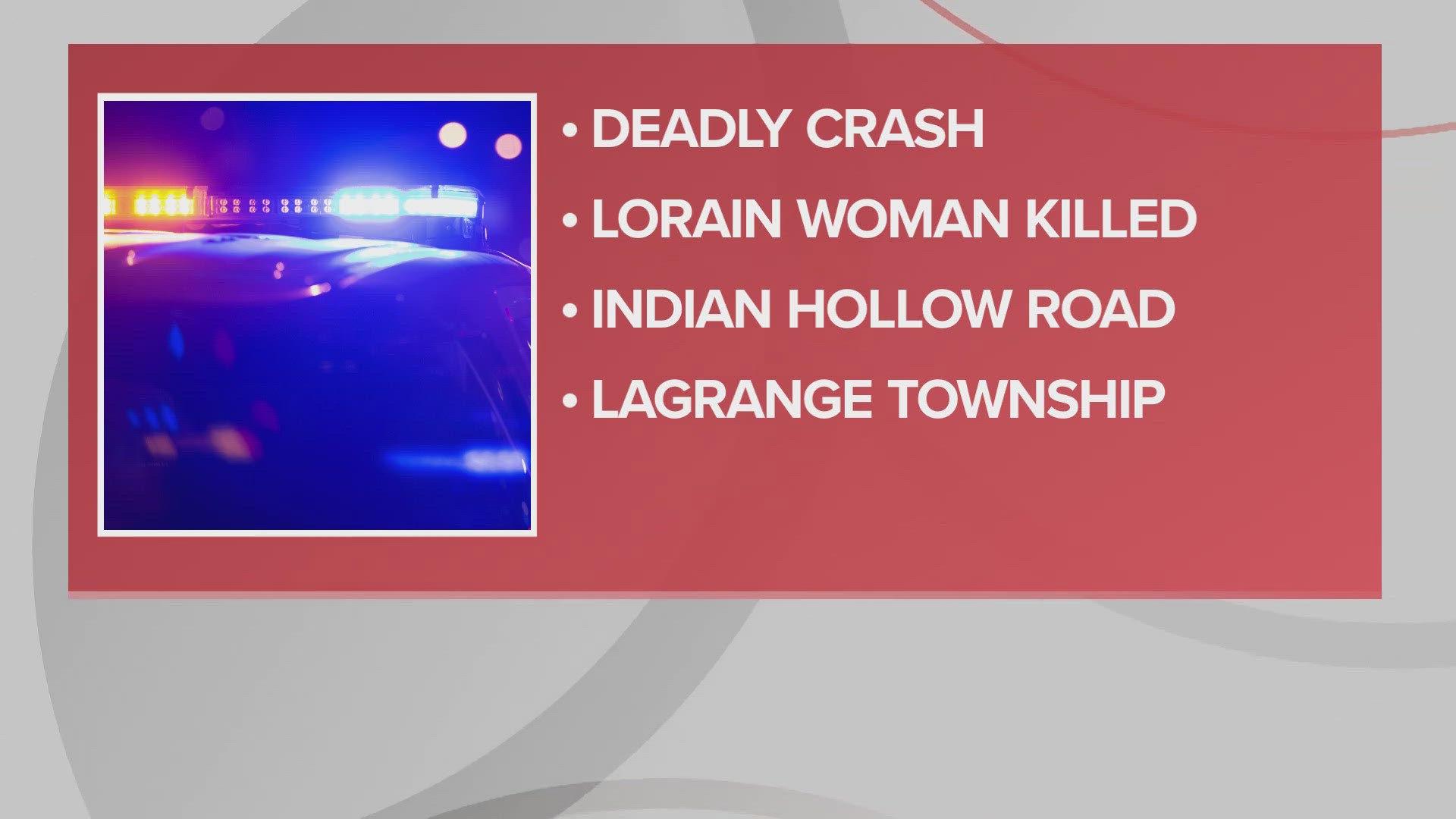 The single-car crash happened on Indian Hollow Road near Cook Street in LaGrange Township at 10:40 a.m. Sunday, troopers said.