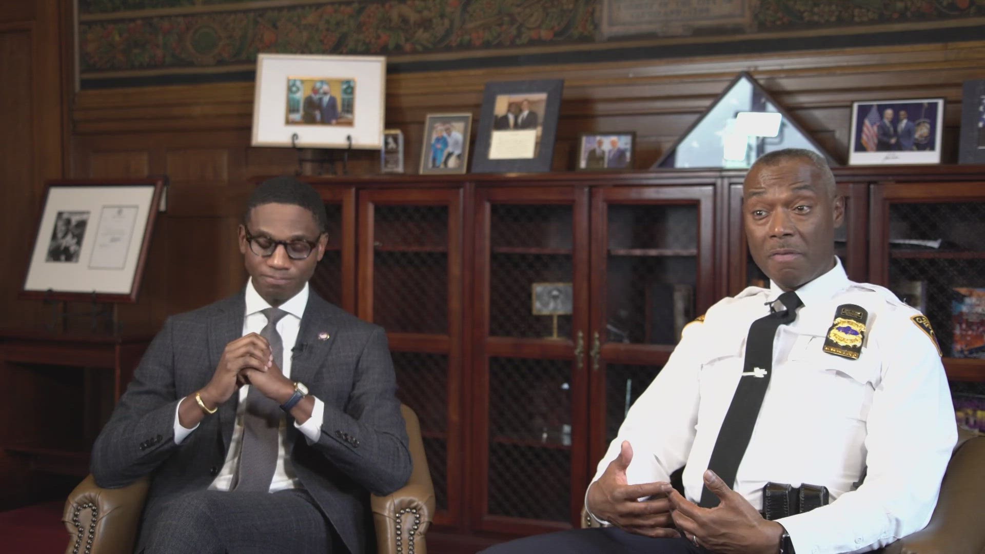 3News' Russ Mitchell sits down with Cleveland Mayor Justin Bibb and Police Chief Wayne Drummond to discuss the recent trend of violent crime in Cleveland