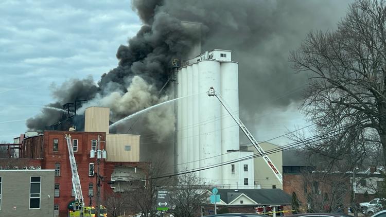 Star of the West mill complex, Kent's oldest building, catches fire
