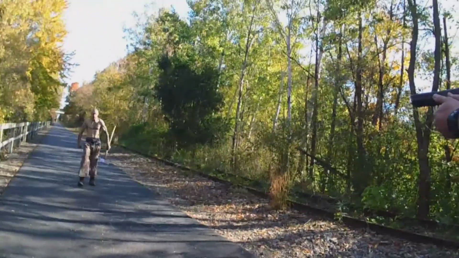 The video shows that Ravenna police gave 43-year-old Matthew James Fries warning after warning before the deadly shooting on the Portage Hike and Bike Trail. 