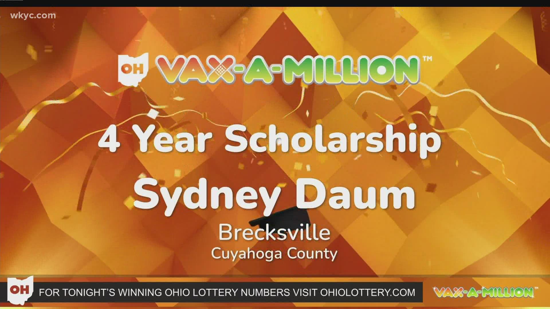 The final million dollar prize was won by Cincinnati's Esperanza Diaz. Sydney Daum of Brecksville captured the full-ride college scholarship.