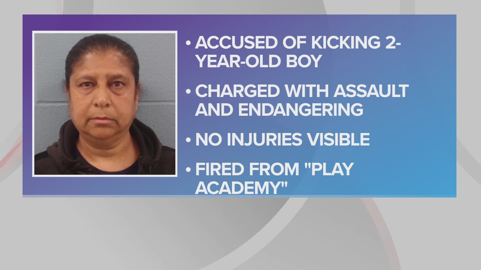 59-year-old Isabelita Garcia has been charged with assault and endangering children.