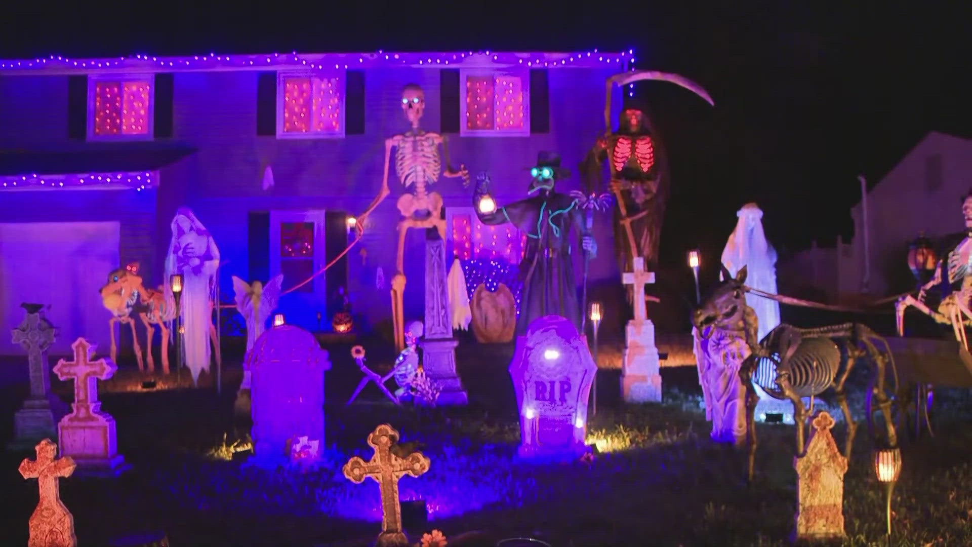 You can see these creepy Halloween decorations at 4624 Tudor Lane in Stow.