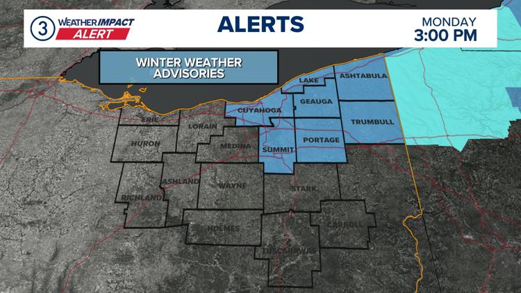 Winter Weather Advisory issued for several Northeast Ohio counties ...