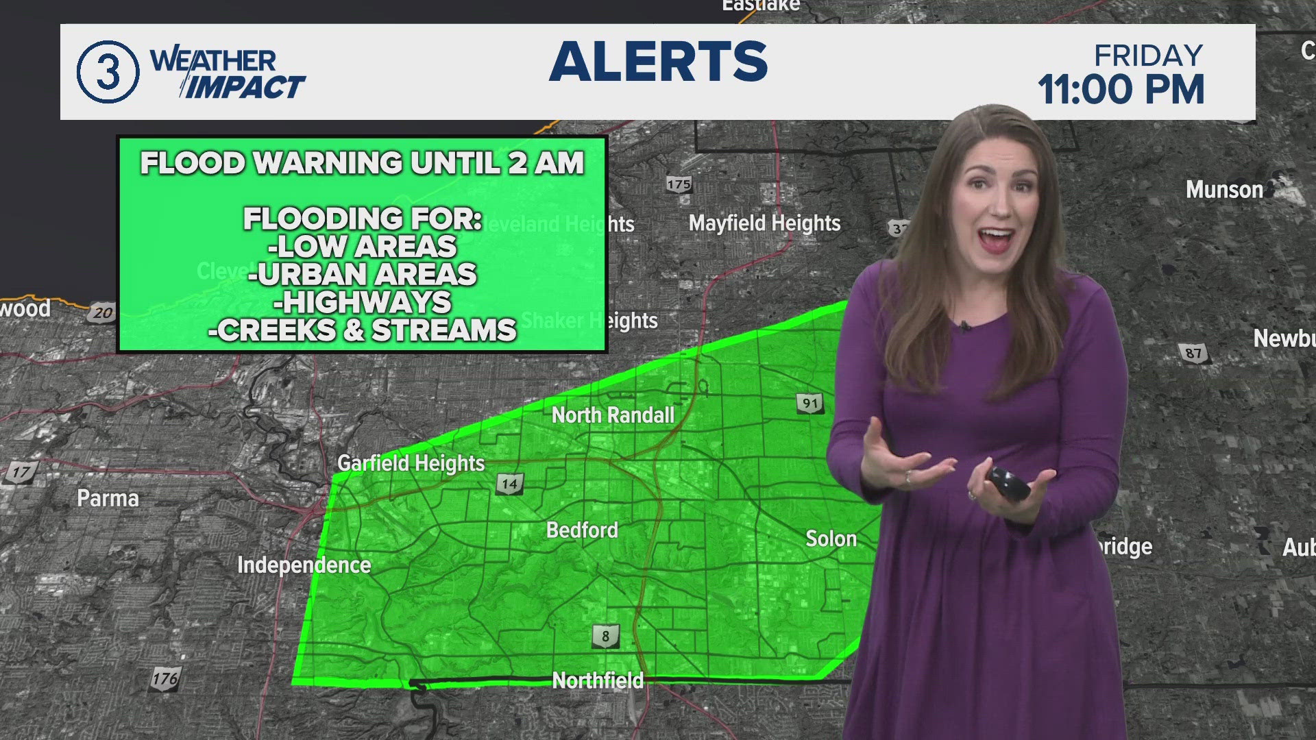 Flash flood warning issued for southeast portion of Cuyahoga County ...