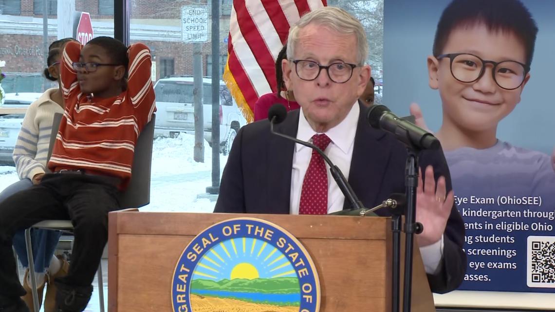 Gov. Mike DeWine launches OhioSEE program to provide free eye exams, glasses for students during visit to Cleveland
