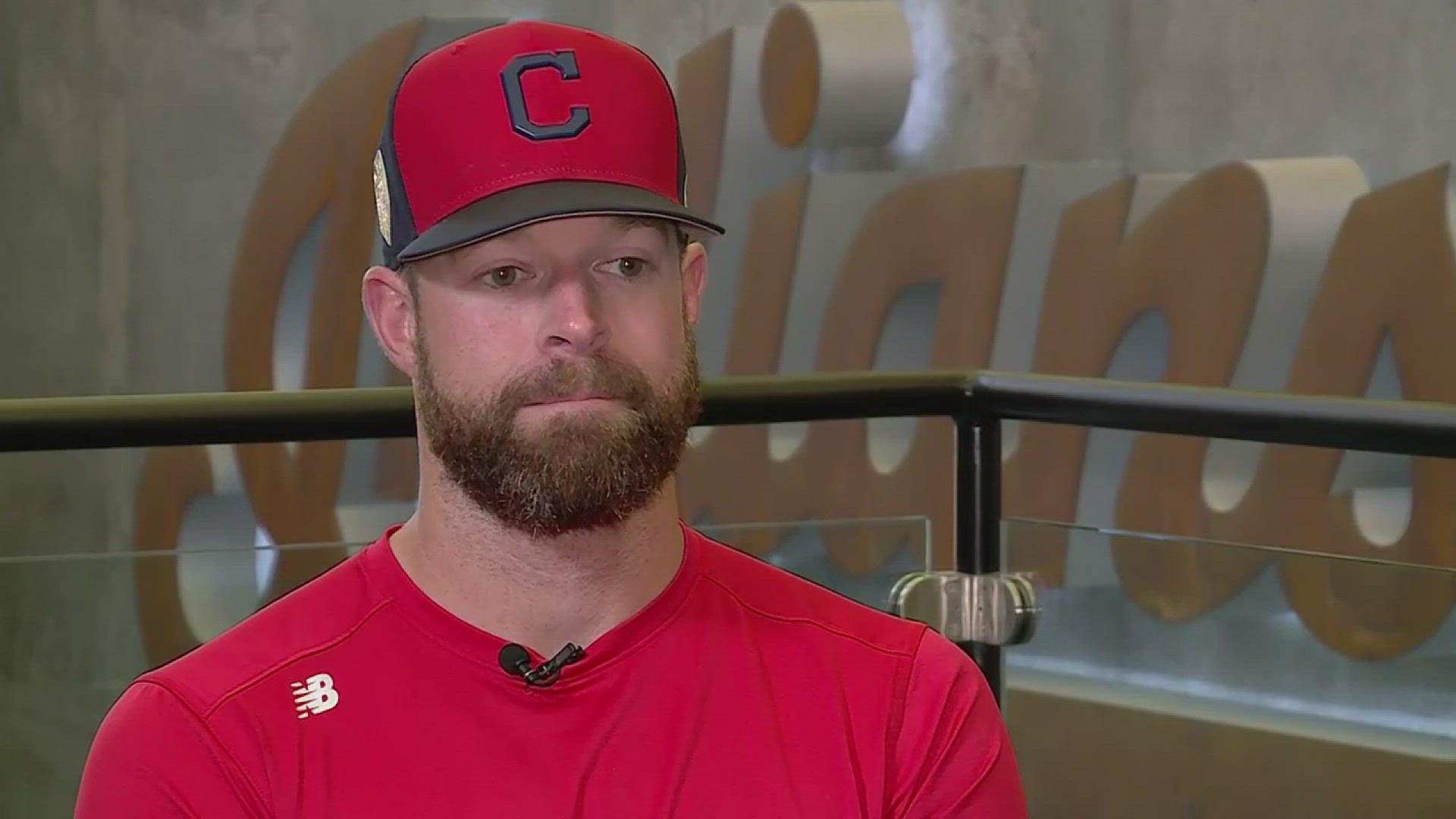 Dave Chudowsky chats with reigning Cy Young Award winner Corey Kluber at Cleveland Indians Spring Training.