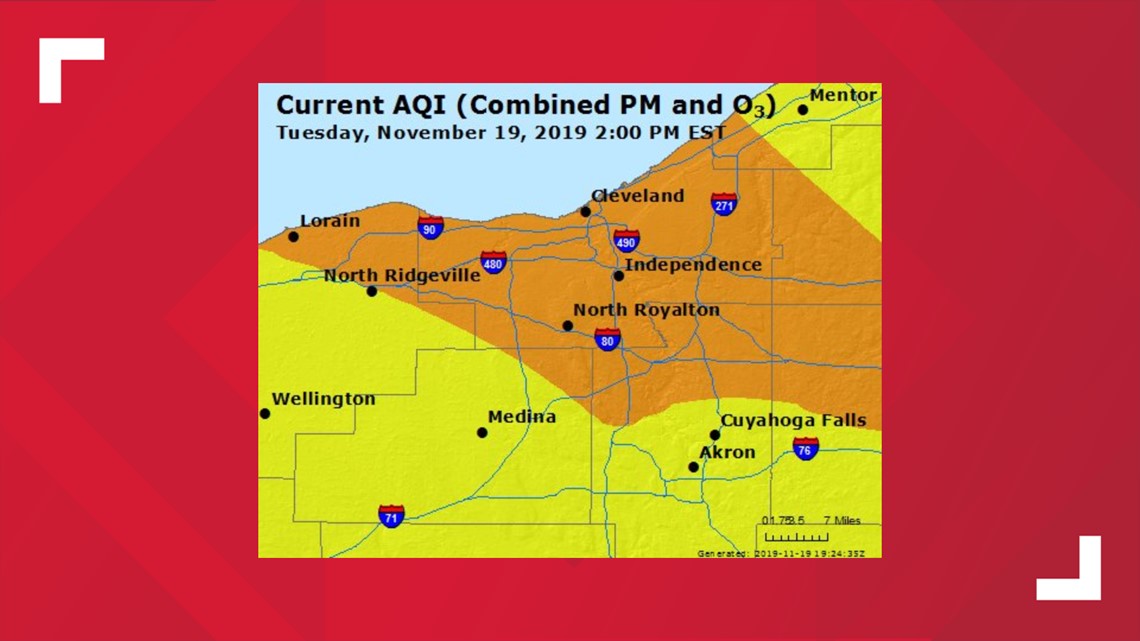 Ohio Air Pollution Map