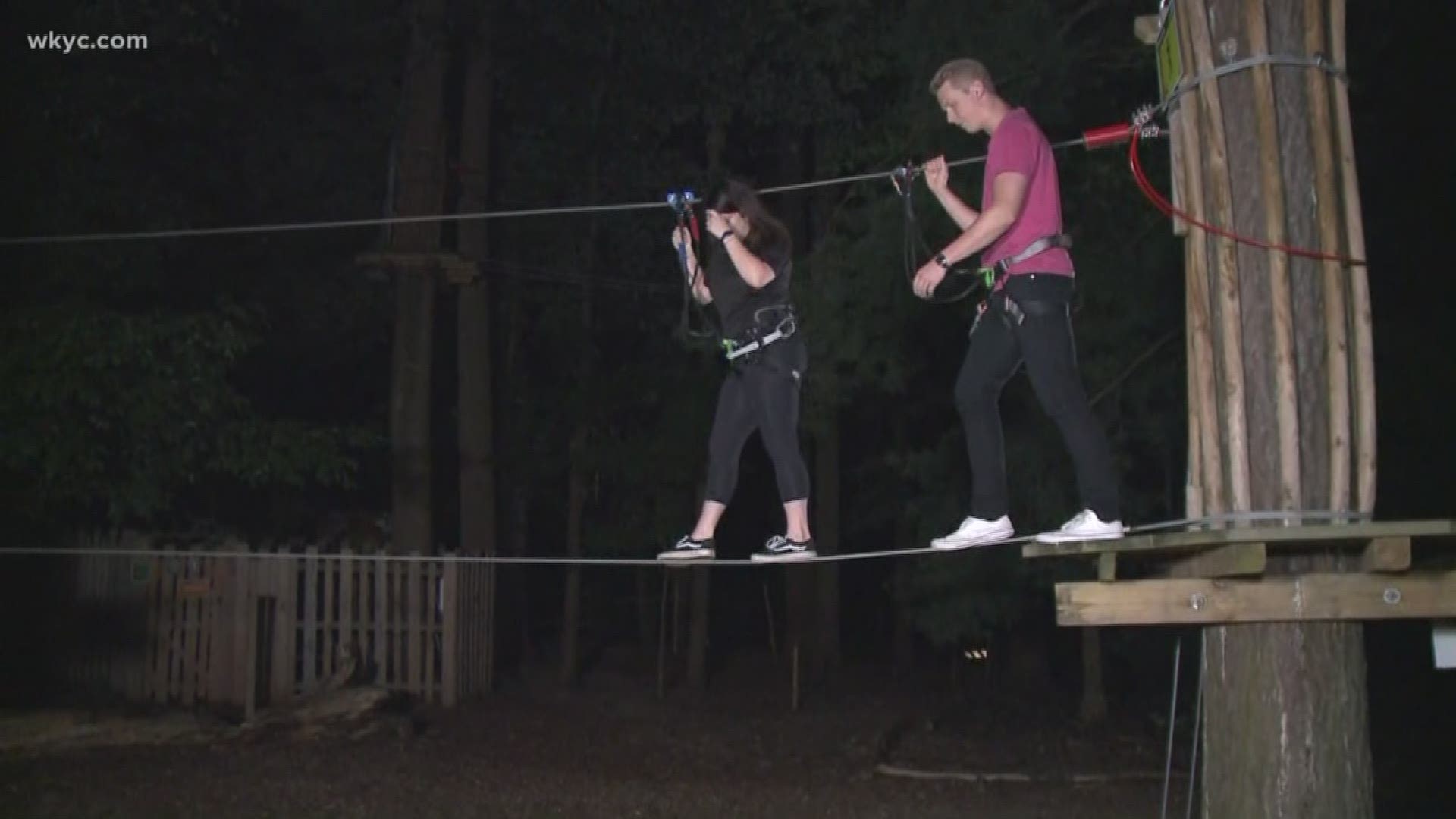 Sept. 5, 2018: WKYC's Austin Love tests out the ropes course at Go Ape.