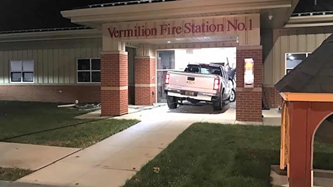 Vermilion Fire Marshal crashes car into fire station