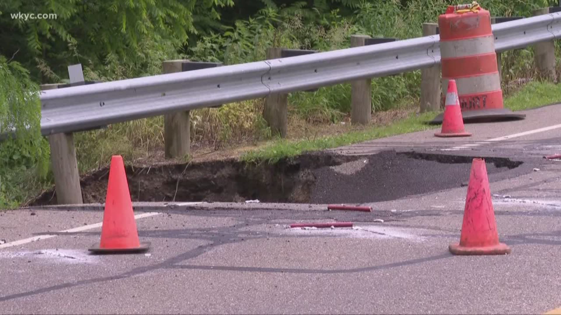 Damage from this week's flooding is beginning to surface in the form of crumbling roadways in Summit County.