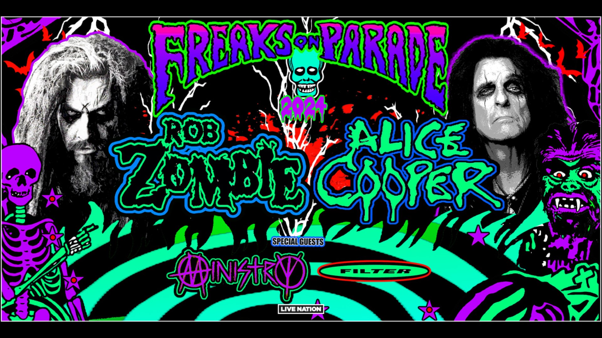 Rob Zombie and Alice Cooper 2024 tour at Blossom Music Center