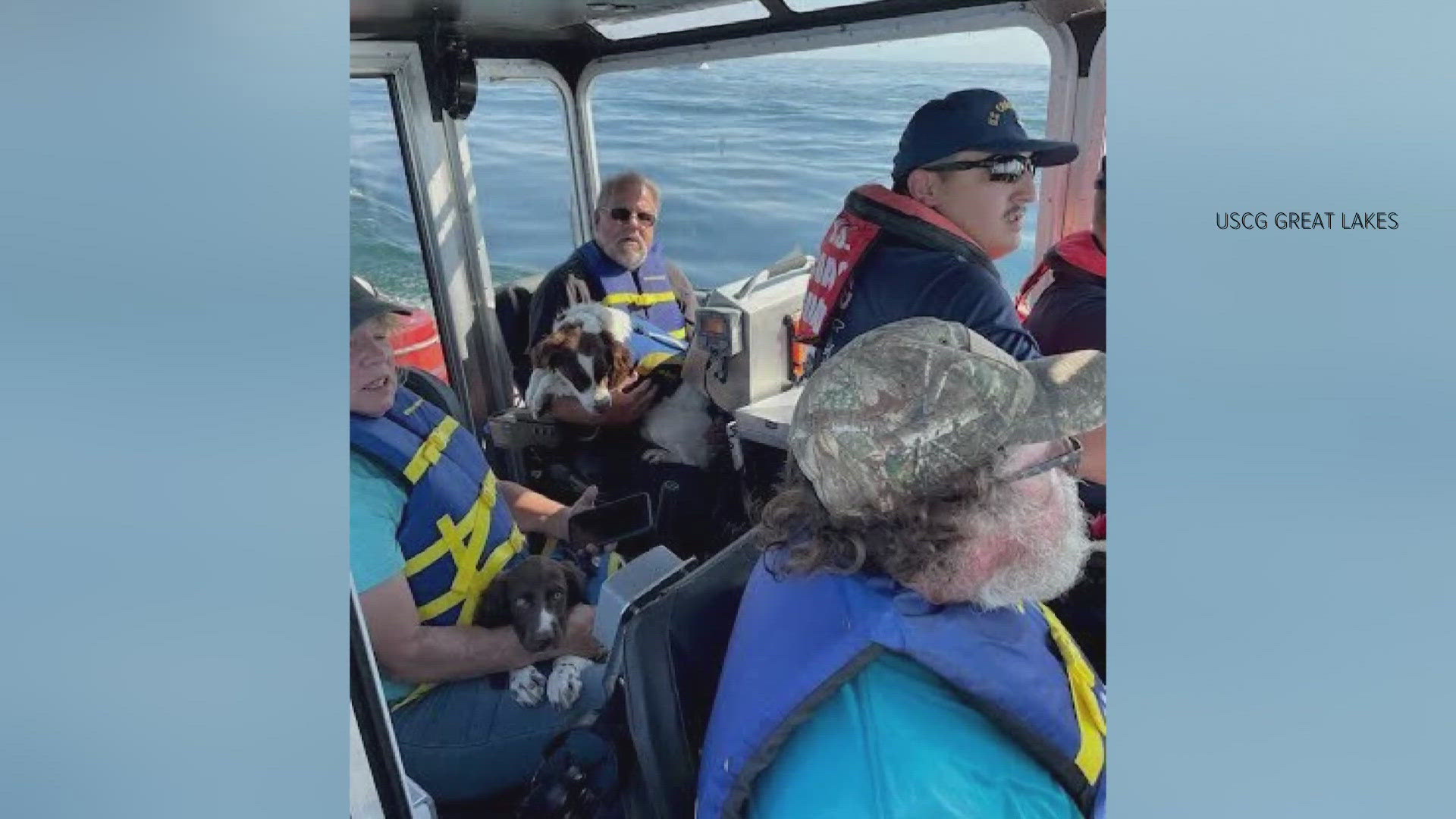 Three good Samaritan boats helped the Coast Guard rescue the boaters and escort the boat back to Ashtabula Harbor.