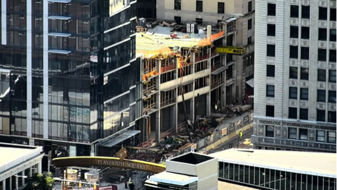 Parking garage partially collapses in Playhouse Square