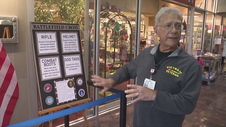 Hospital volunteer makes patriotic display for heroes