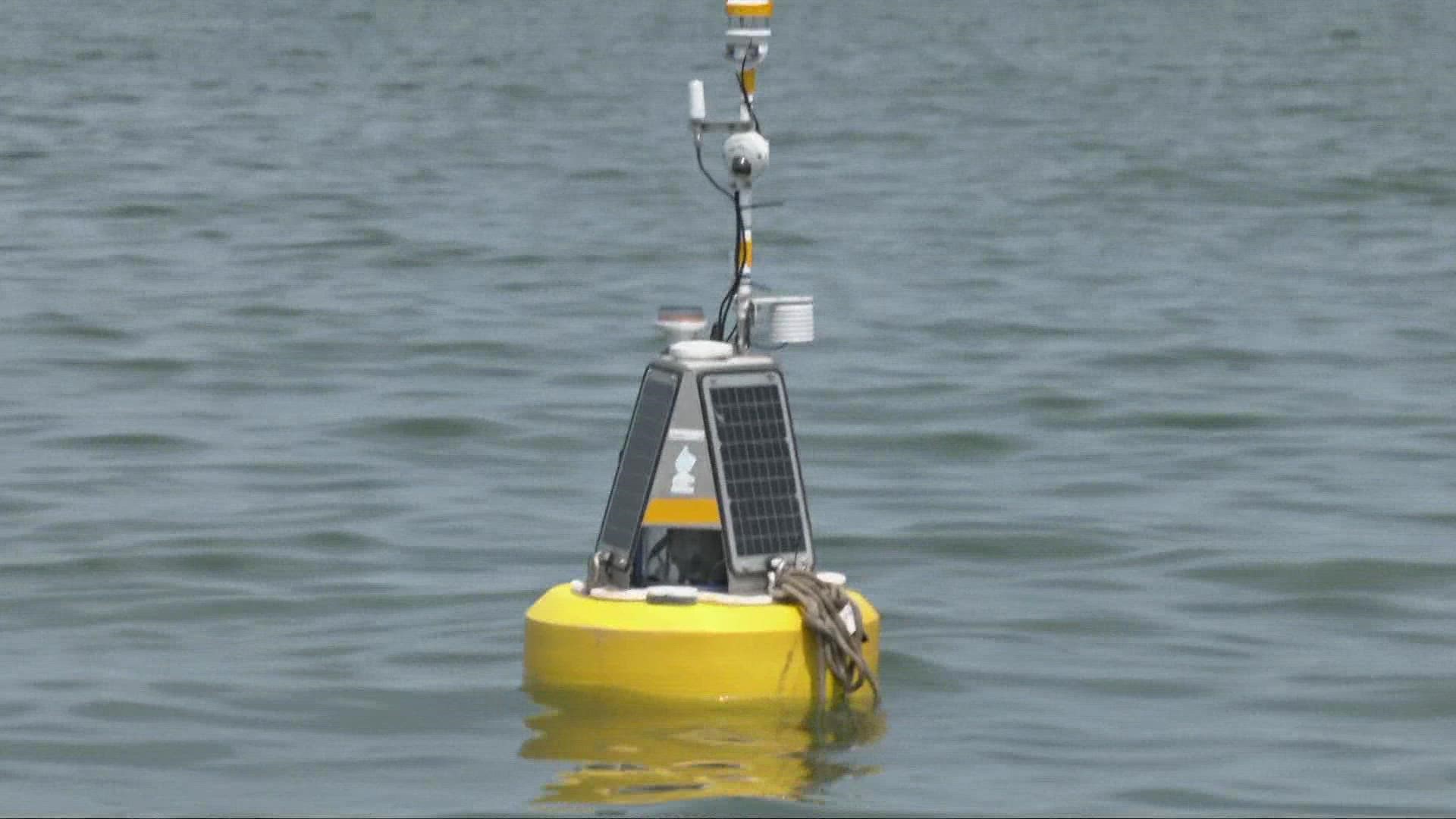 The four buoys protect the Lake Erie drinking water of 1.4 million Ohioans severed by Cleveland water.