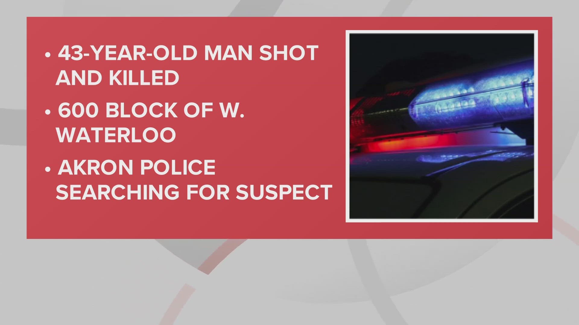 The shooting happened around 12:45 a.m. Wednesday in the 600 block of West Waterloo Road.