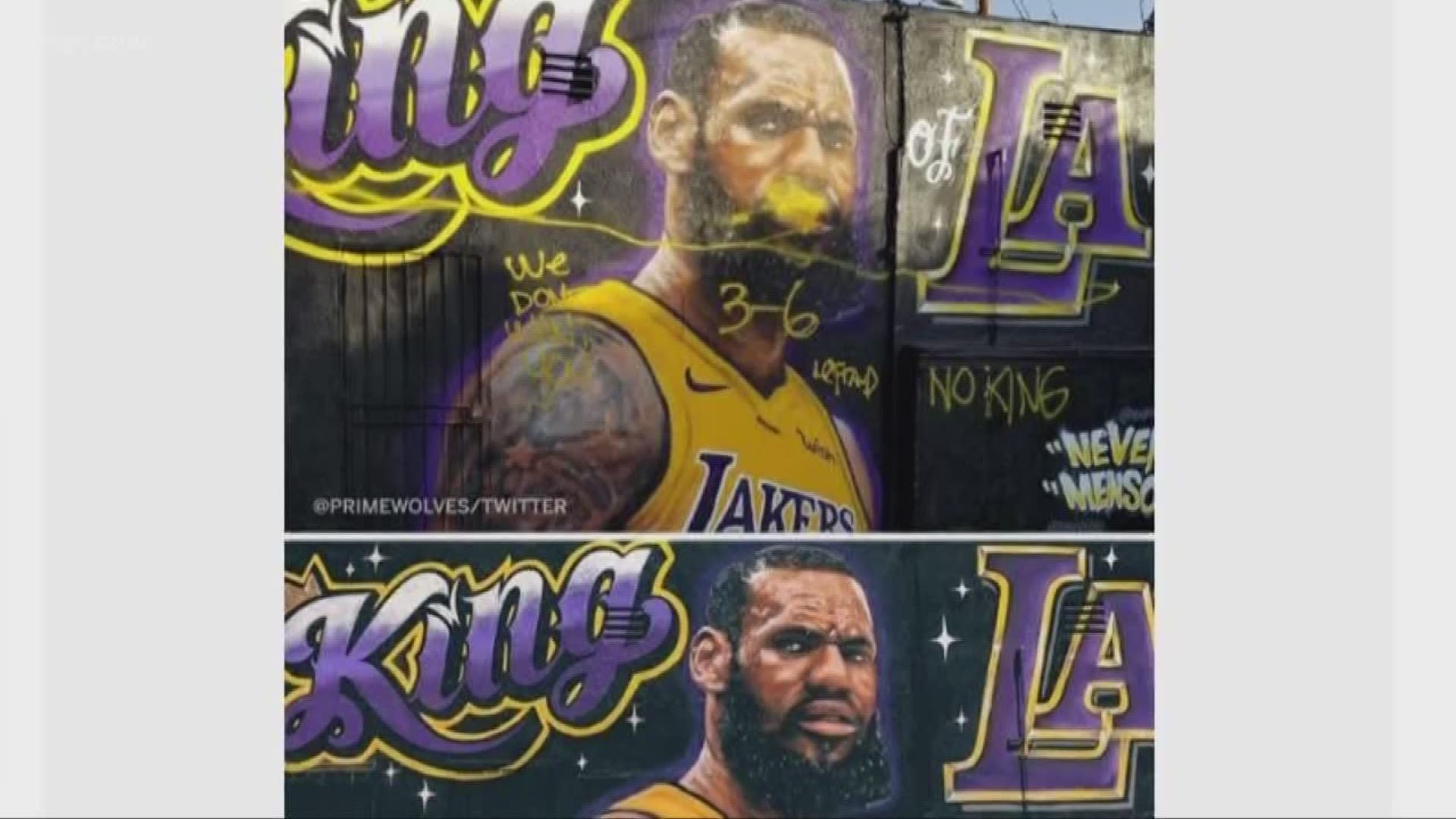 July 9, 2018: 'We don't want you.' That's one of the messages painted on a LeBron James mural in California.