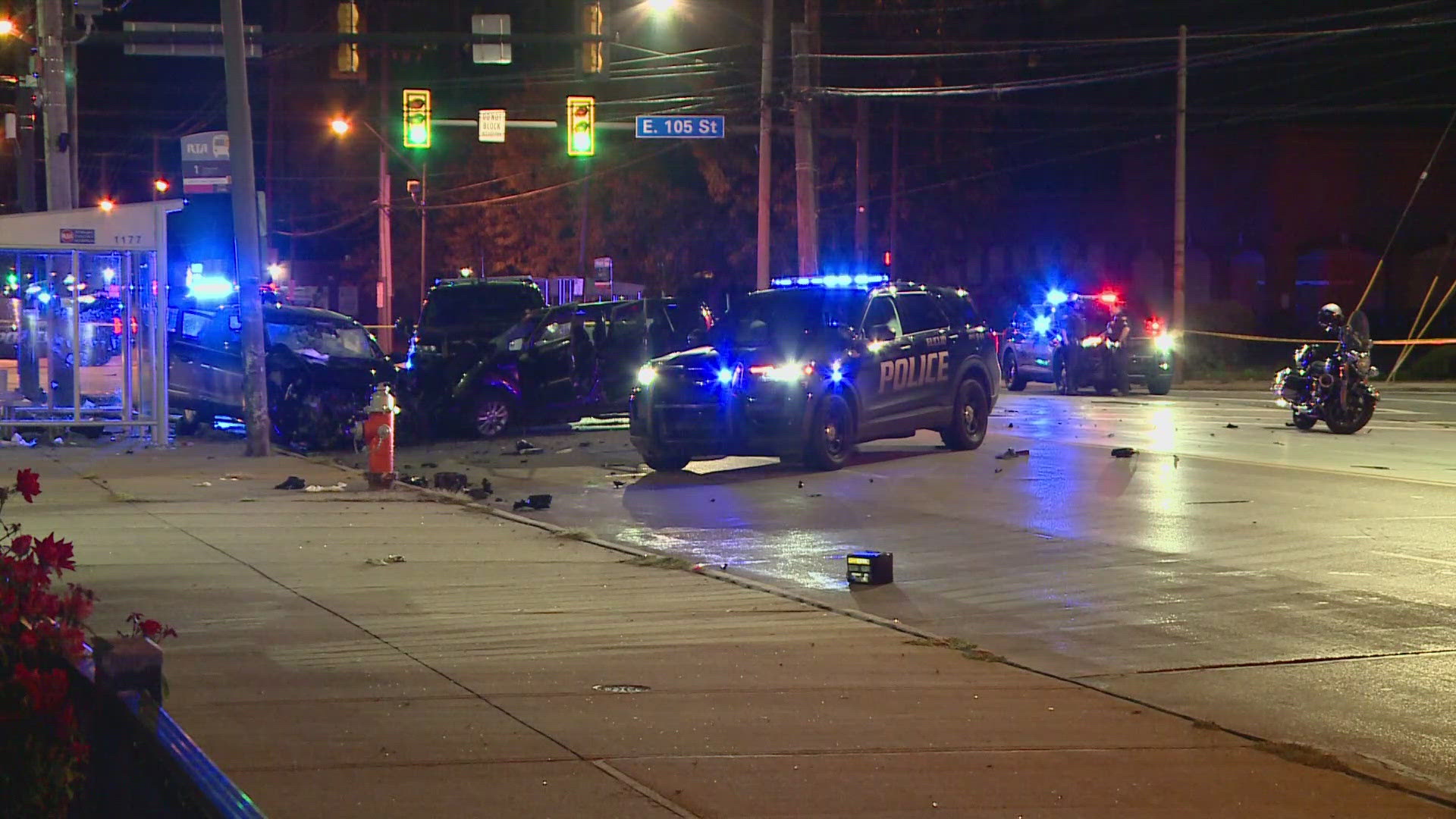 The wreck occurred near the intersection of East 105th Street and St. Clair Avenue.