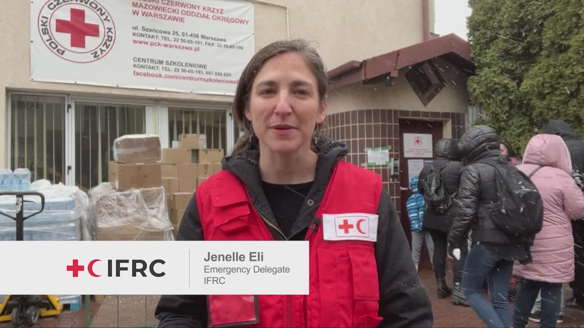 A Northeast Ohio native who works with the Red Cross is now on the ground in Poland. She told our Sara Shookman what she's seeing.