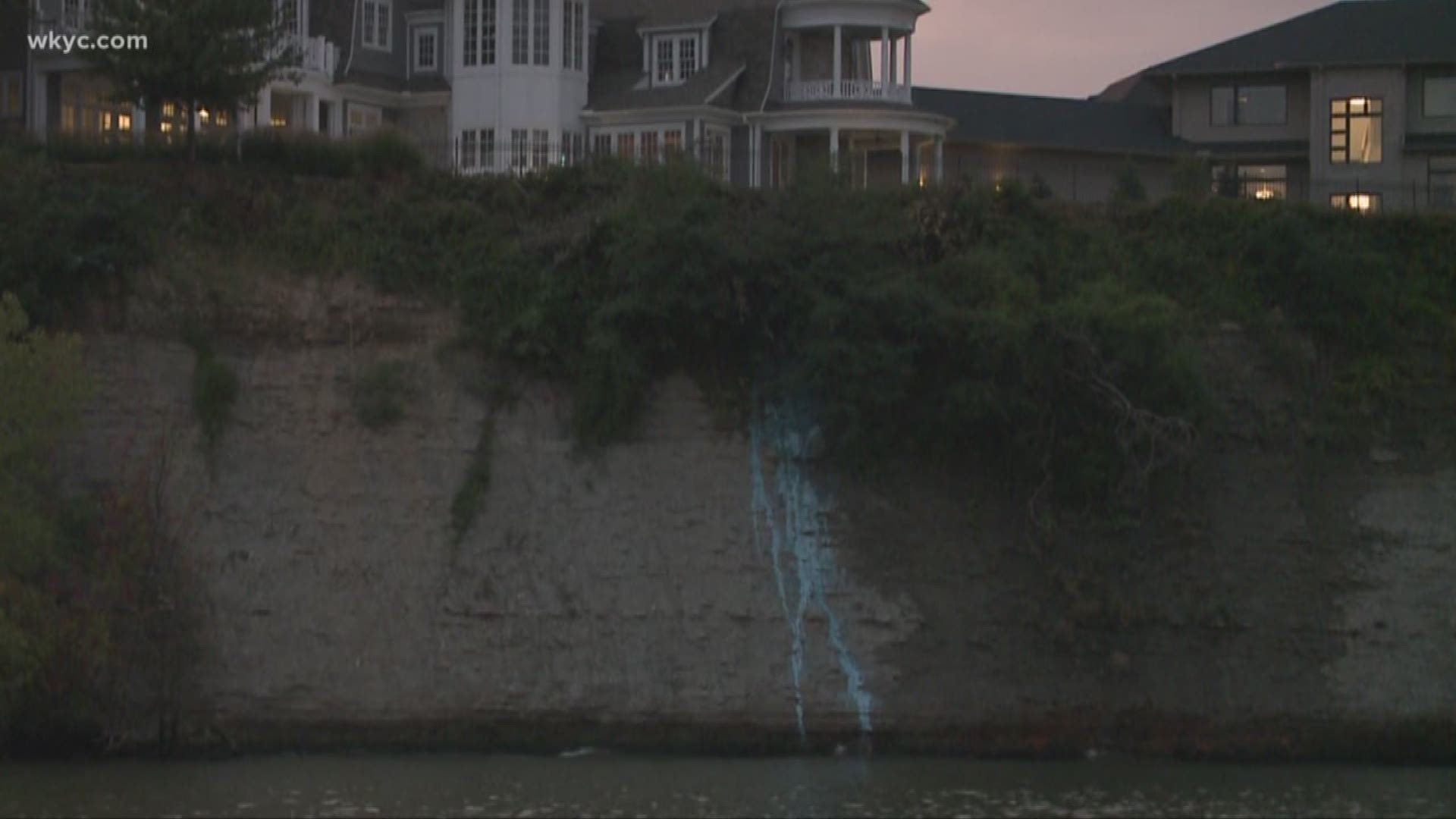 WKYC's Dorsena Drakeford reports on a man who was arrested in Rocky River who was arrested after allegedly dumping blue paint over a cliff.