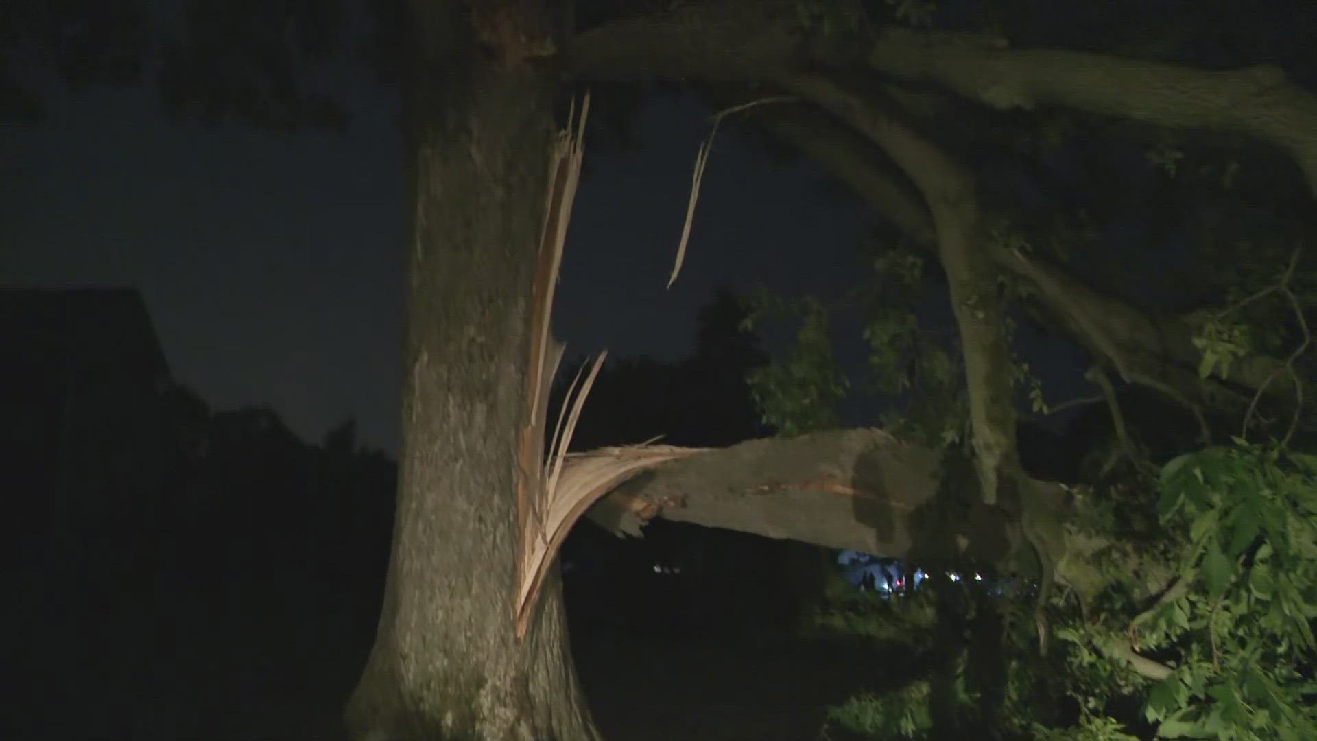 A microburst left damage at many homes in Highland Heights. No one was injured in the microburst.