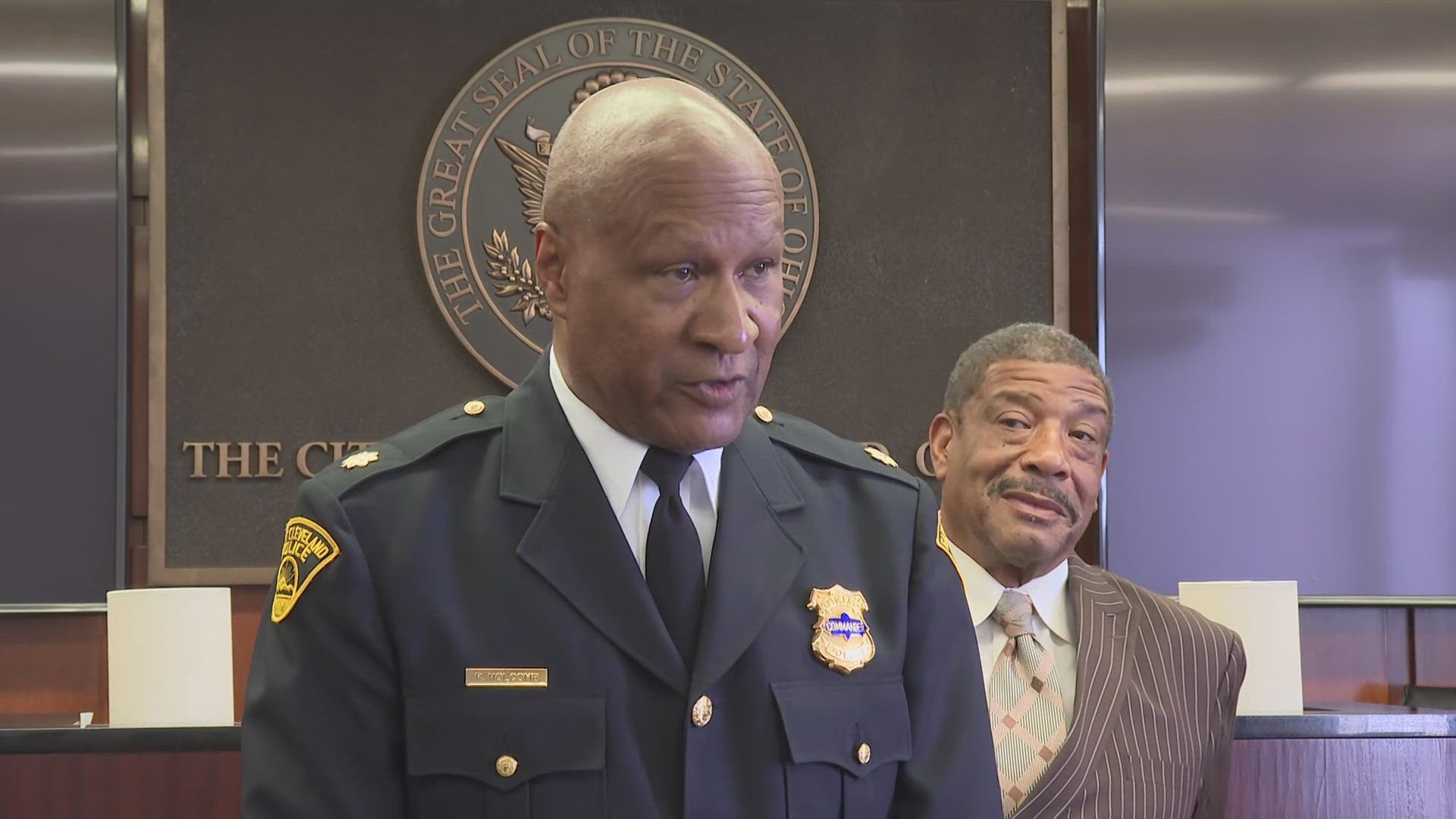Mayor Lateek Shabazz says he 'probably' plans to make Holcomb the permanent chief, provided Holcomb passes a civil service test within the next six months.