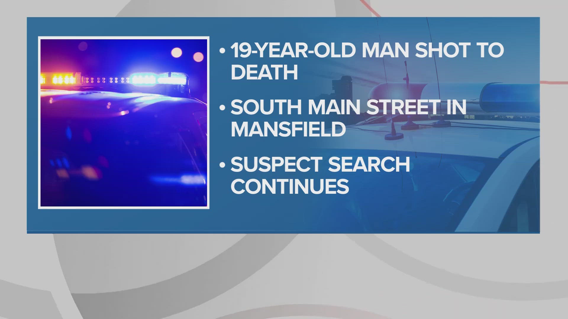 The Mansfield police department said detectives are "working to find out what led to the shooting as well as to identify a suspect (s)."