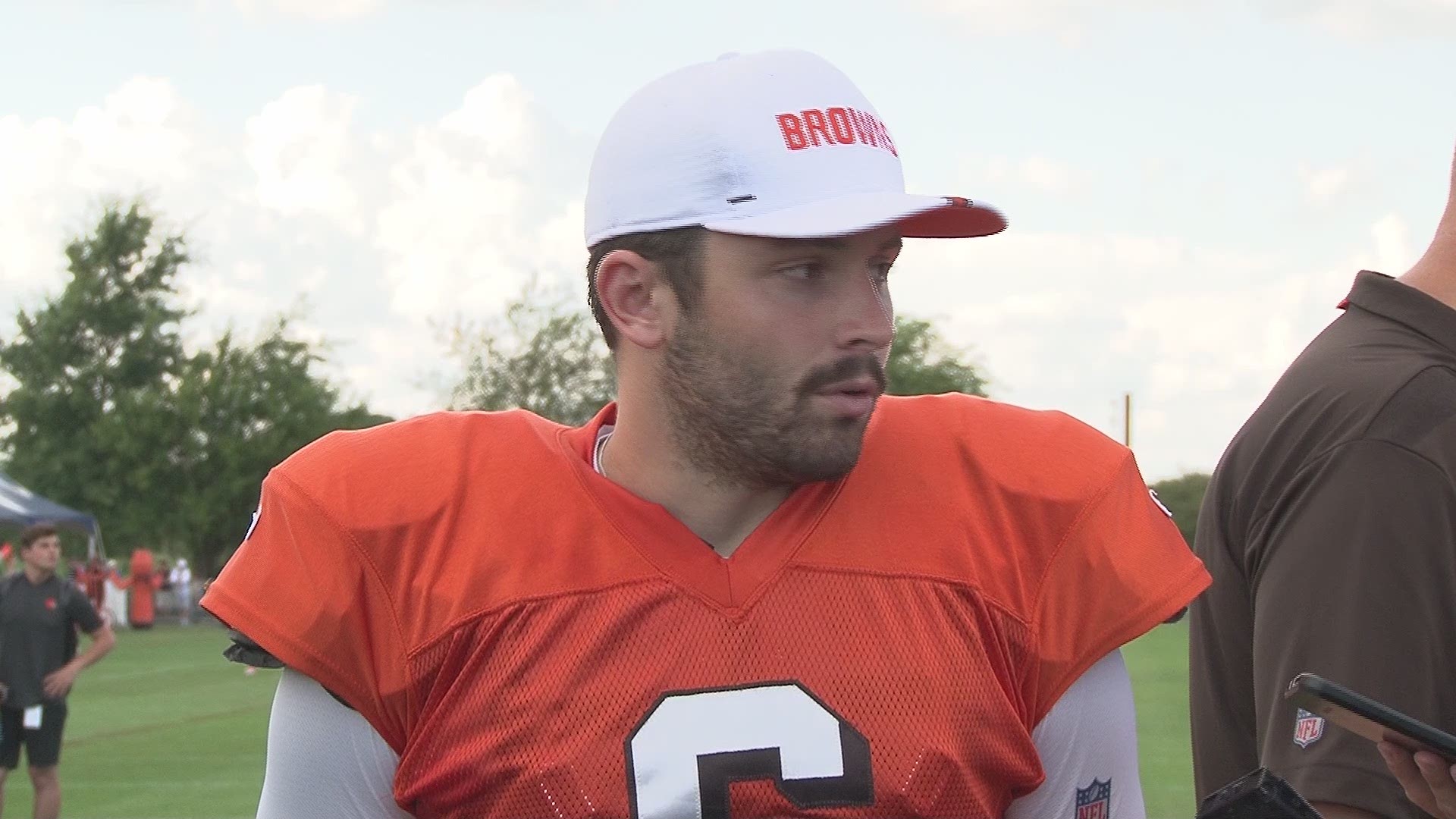 Following the Cleveland Browns' first joint practice with the Indianapolis Colts, quarterback Baker Mayfield said he thinks the Browns have a target on their back this season. The Browns visit the Colts in the second preseason game for both teams on Saturday.