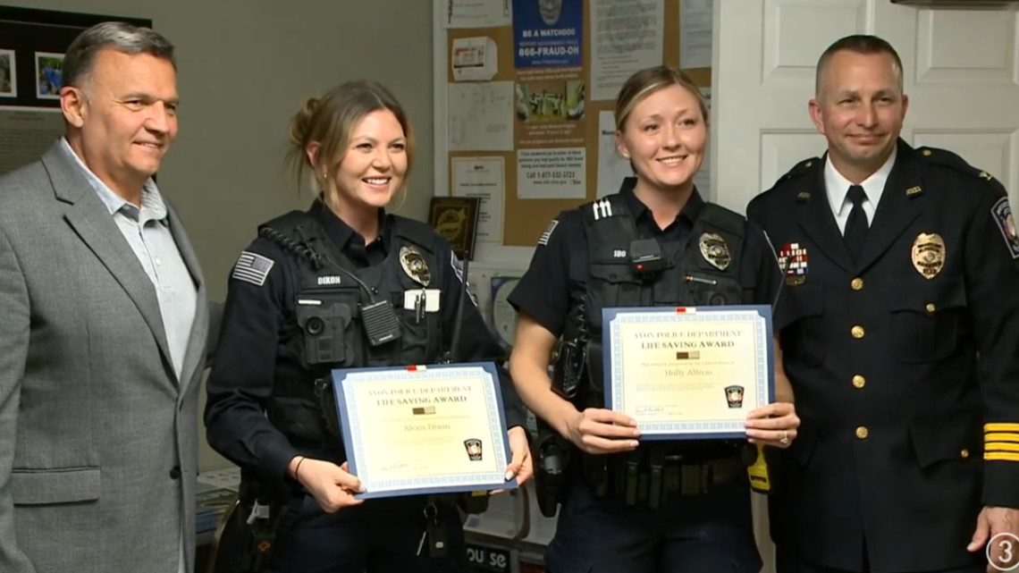 City of Avon honors police officers for saving life of child choking on Halloween candy