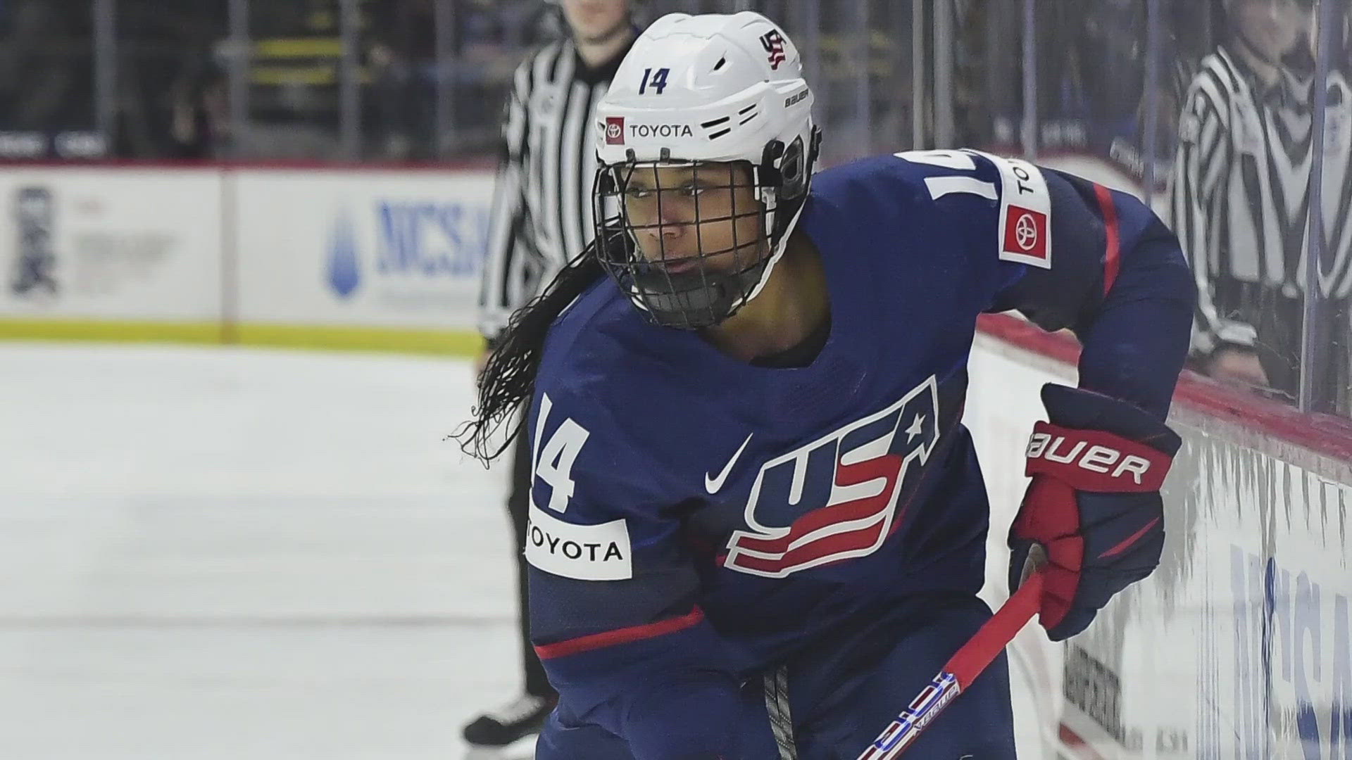 Laila Edwards made history when she became the first Black woman to play for USA Hockey.