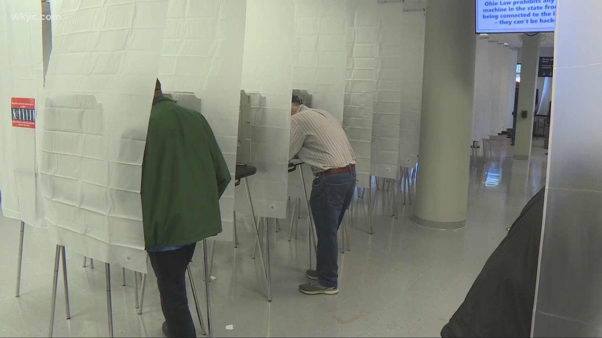 We're just 28 days from election day and today, Ohioans lined up at boards of election locations across the state for early voting. Romney Smith reports.