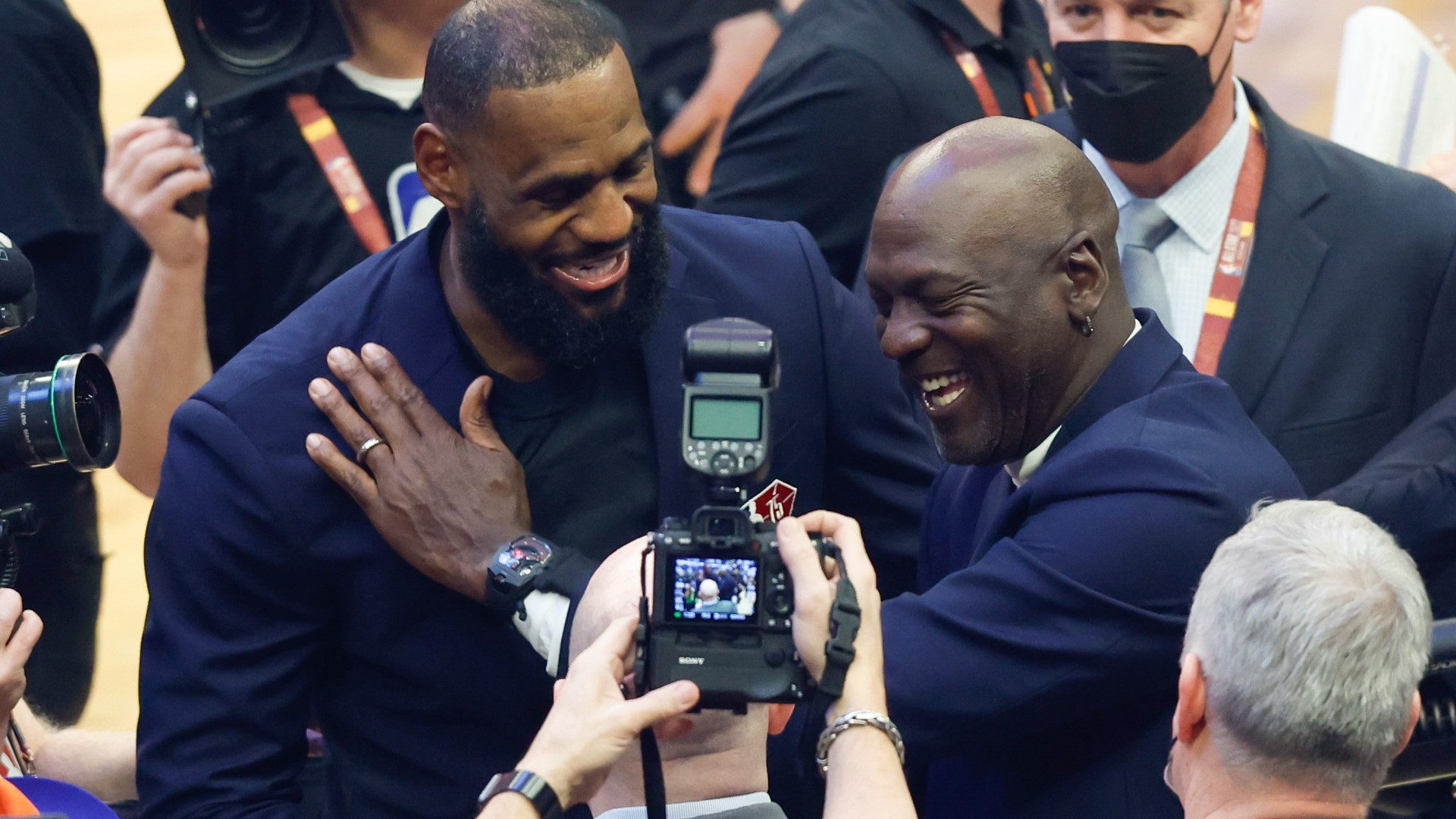 michael jordan next to lebron james