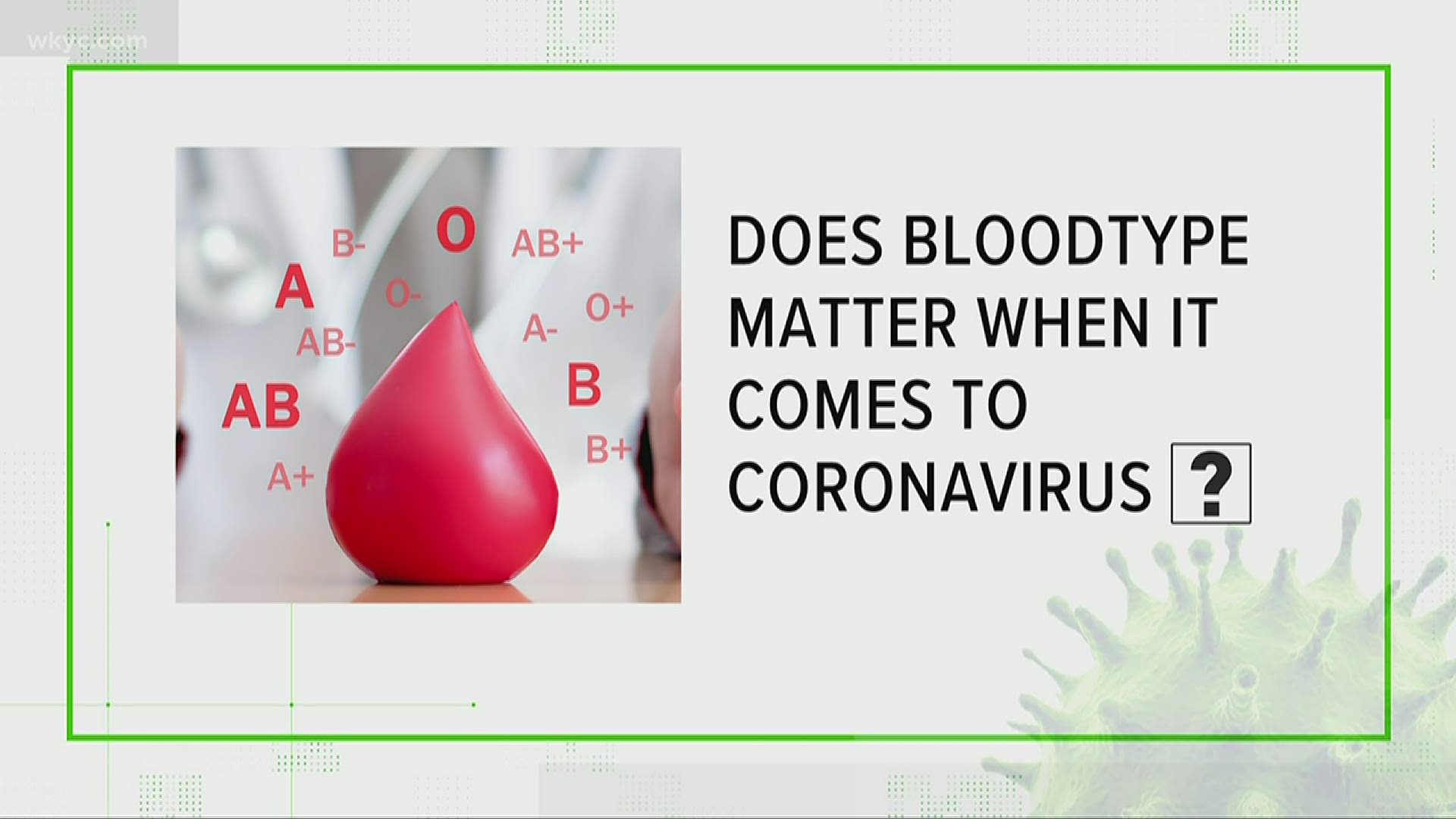 We know there are concerns that some have about blood types and the coronavirus. Their question: Does my blood type make me more or less succeptable to the virus?