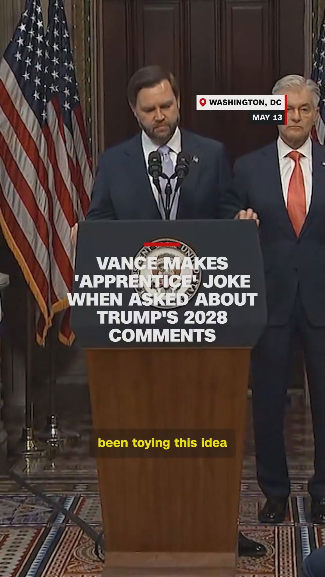 Vance makes 'Apprentice' joke when asked about Trump's 2028 comments ...