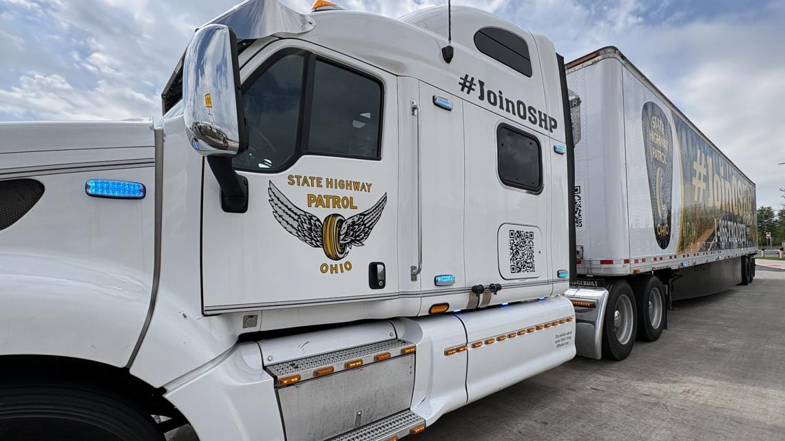 Ohio State Highway Patrol uses tractor-trailer to crack down on speeding across Turnpike work zones