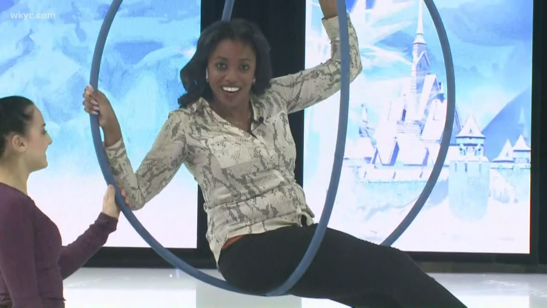 Jan. 16, 2020: Seriously. This is so much fun. Watch as 3News' Jasmine Monroe takes on the challenge of a spinning ring at Disney On Ice.