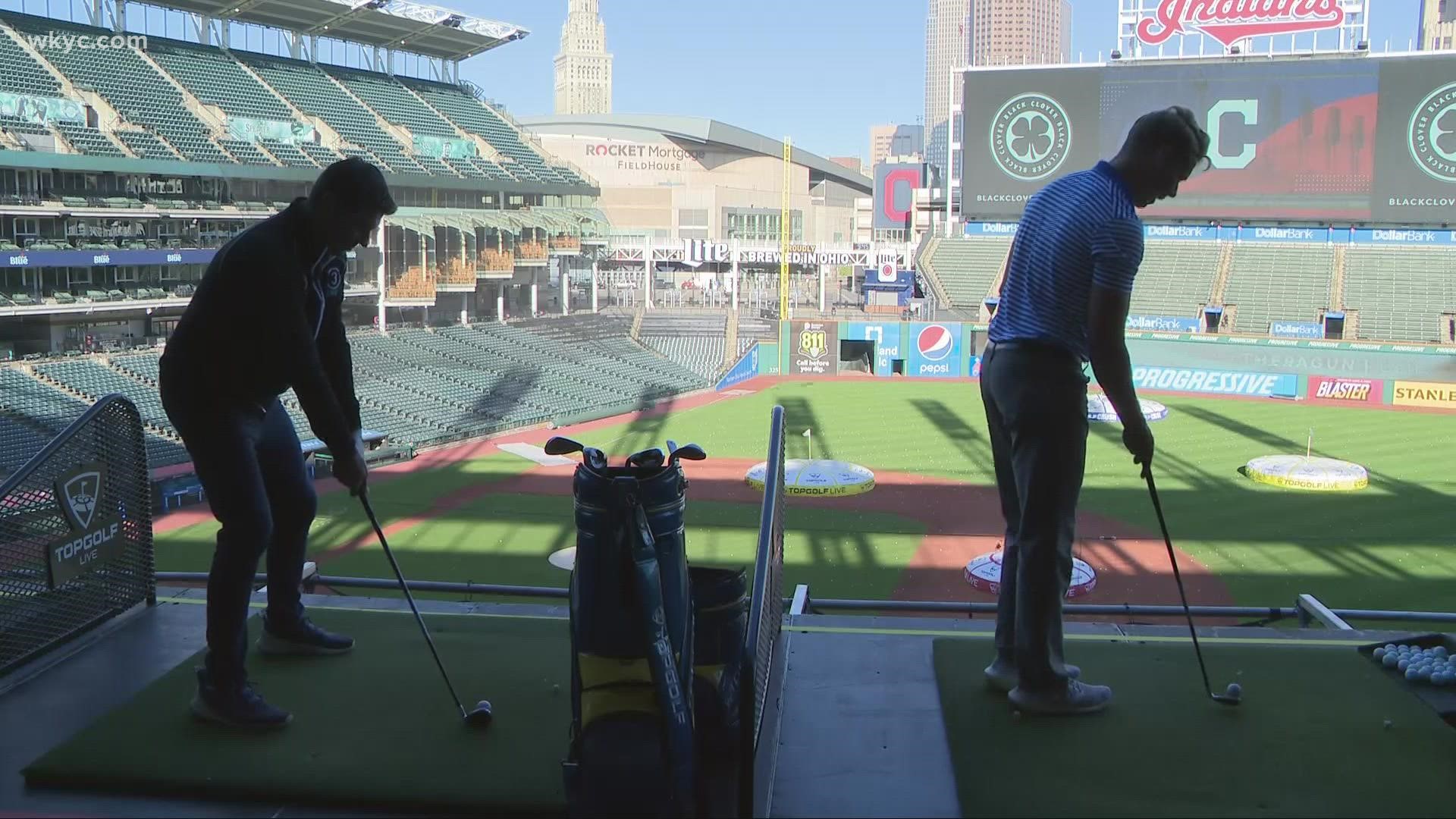 Progressive Field is trading baseballs for golf balls as Topgolf Live takes over the stadium.