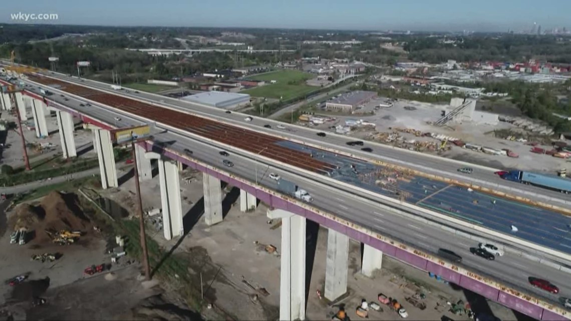 I480 Valley View Bridge progress Ohio's largest construction project