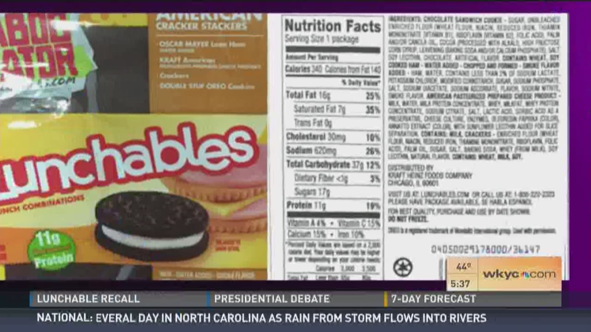 959 pounds of Lunchables are involved in the recall.