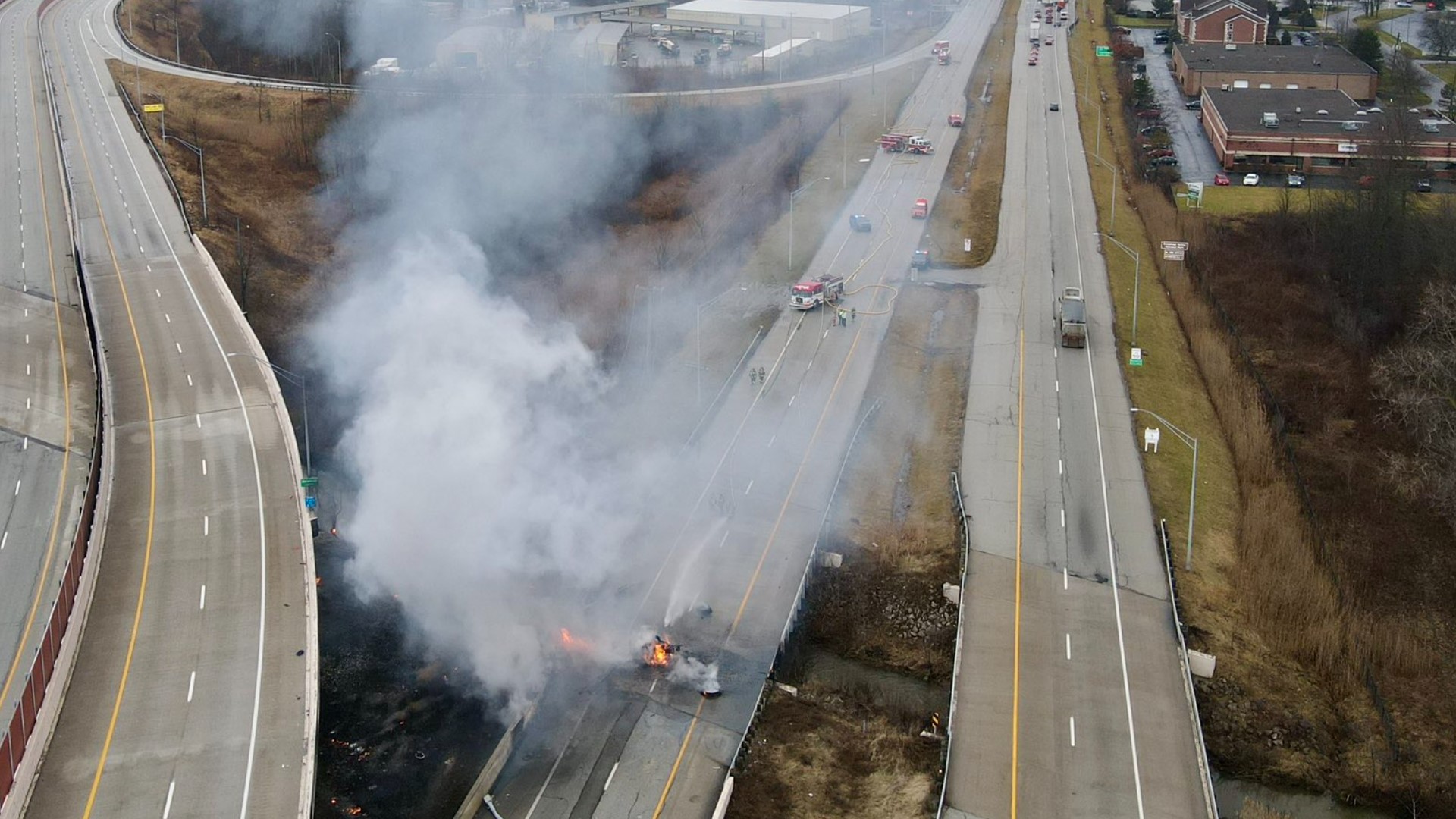 Aftermath of the fiery crash on State Route 8