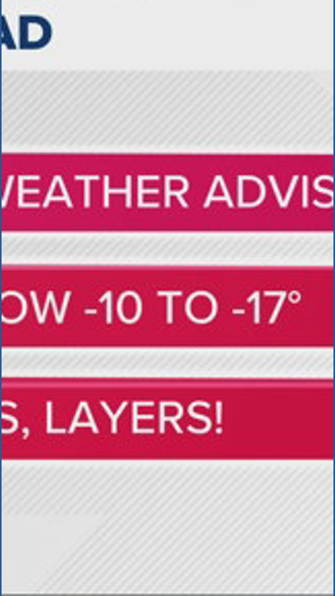 Weather Impact Alert: Cold weather advisory remains in effect for all ...