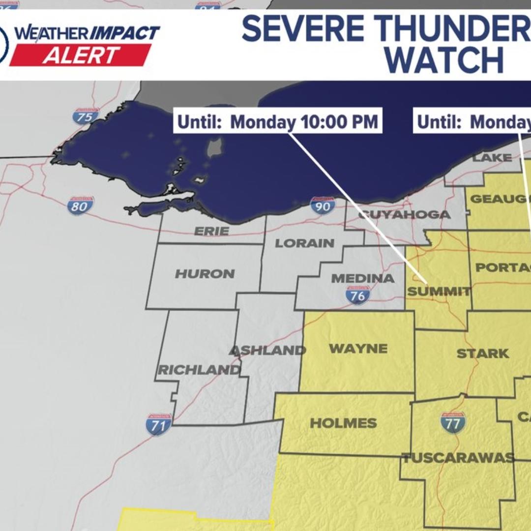 Severe Thunderstorm Watch issued for 10 Northeast Ohio counties | wkyc.com