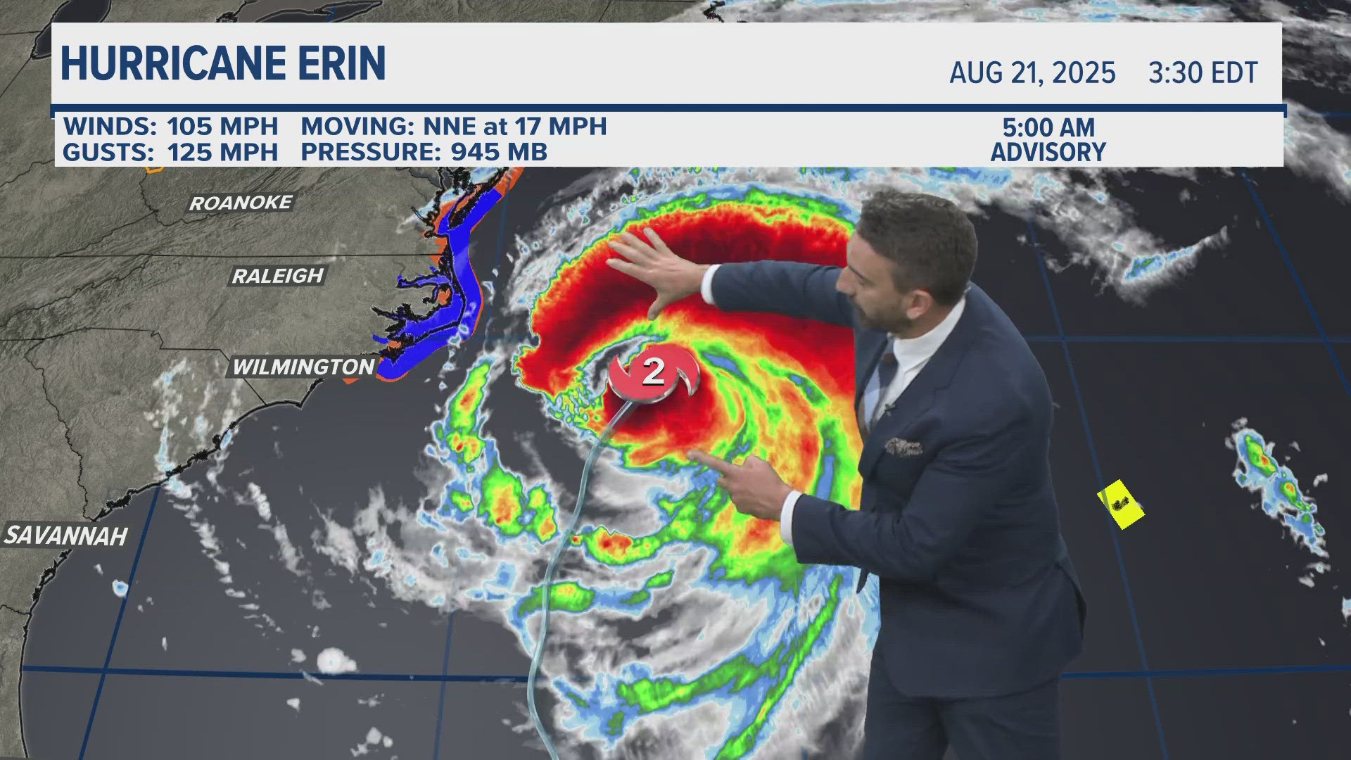 Hurricane Erin is creating dangerous beach conditions along the U.S. East Coast. 