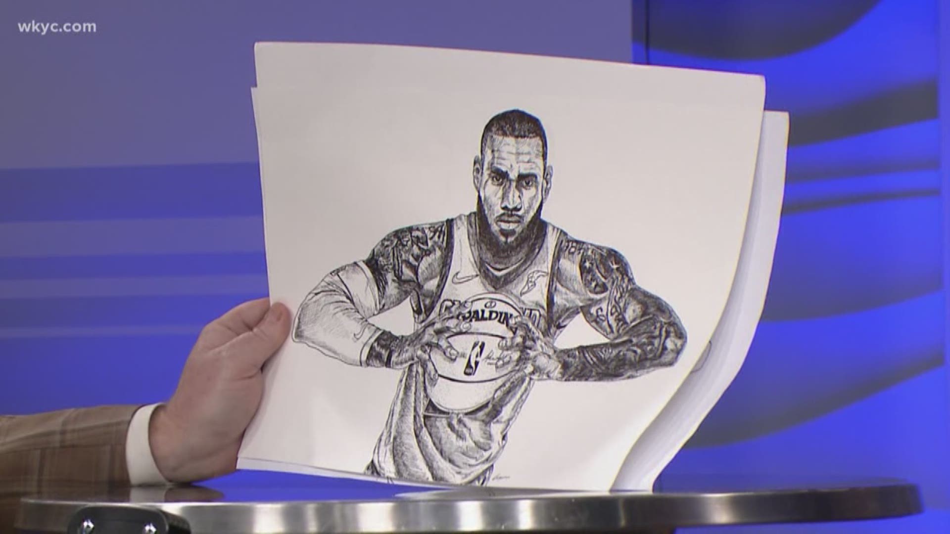 Nov. 30, 2017: Patrick Geyser joined us on WKYC to sketch a picture of Cleveland Cavaliers star LeBron James. Here's a look at the finished piece.