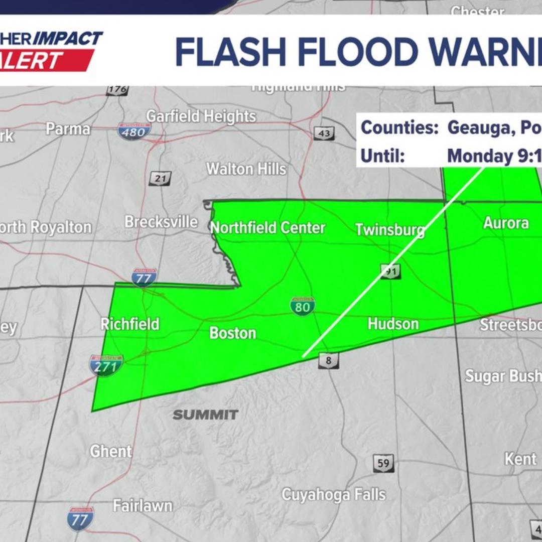 Flash Flood Warning in effect for portions of 3 Northeast Ohio counties ...