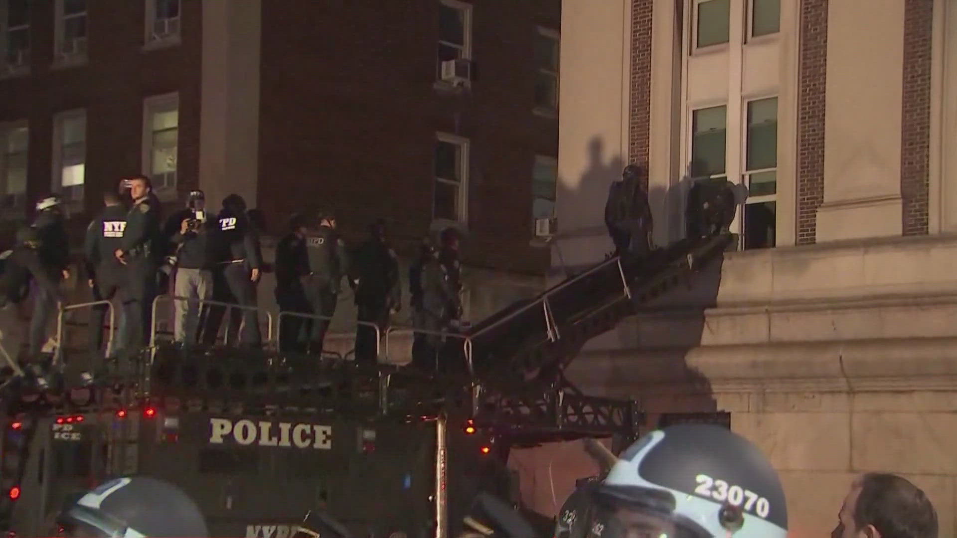 A statement released by a Columbia spokesperson said officers entered the campus after the university requested help.