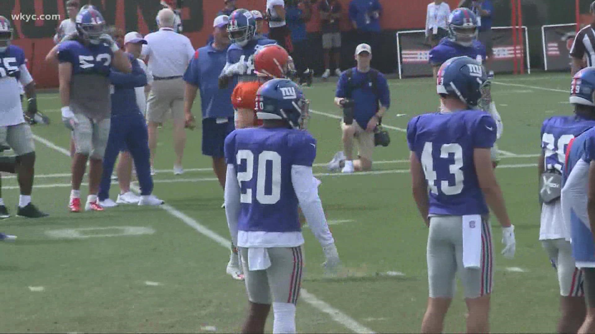 The New York Giants are in town, practicing and then playing the Browns in preseason action this weekend. Jim Donovan has the details.
