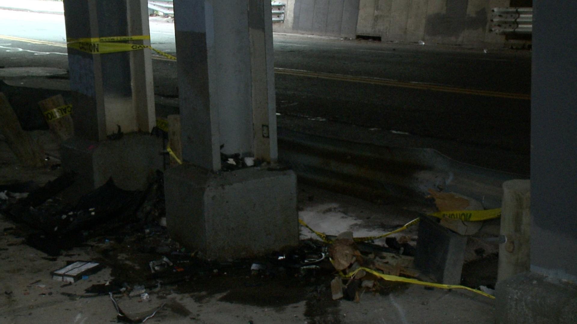 Driver injured after vehicle crashes into Cleveland bridge support ...