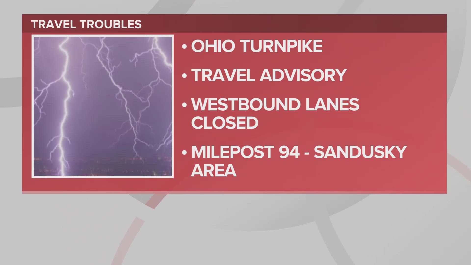 Portion of Ohio Turnpike closed due to bad weather